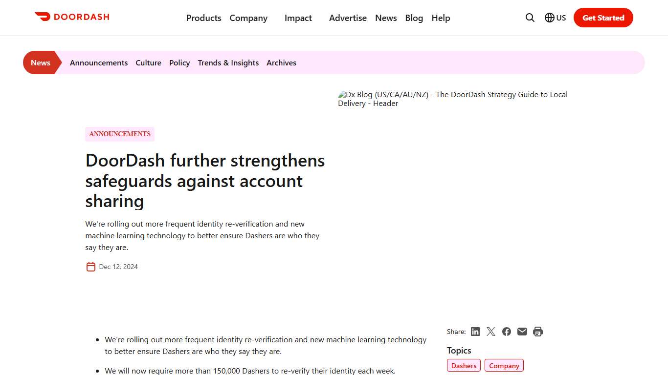 DoorDash further strengthens safeguards against account sharing DoorDash